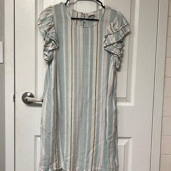 Linen striped dress - Picture 1 of 6